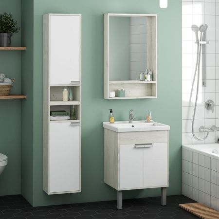 Зеркало-шкаф Aquaton Флай 1A237602FA860 60х90 подвесной цвет бежевый