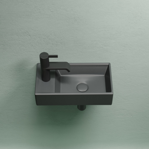 Раковина из сантехнического фарфора Ceramica Nova ELEMENT CN6051RMDH 42х22 подвесная цвет темный антрацит матовый 1 отверстие под смеситель - фото 4