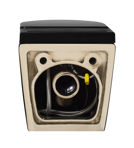 Унитаз подвесной Abber Bequem AC1108PMB черный матовый с сиденьем микролифт безободковый импульсный смыв - фото 4