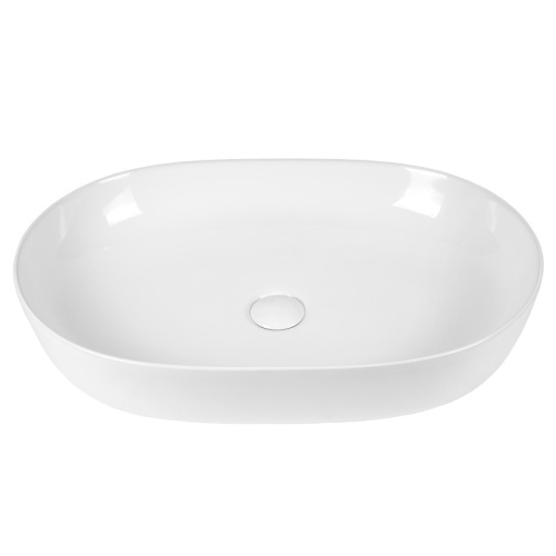 Раковина из сантехнического фарфора Bond Oval S51-600 61х43 накладная цвет белый глянцевый - фото 3
