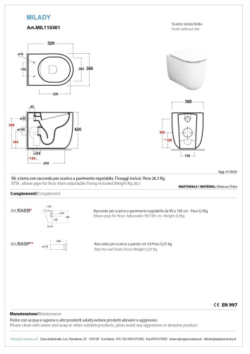 Чаша унитаза приставная Olympia Milady MIL110323 цвет черный матовый без сиденья безободковая - фото 2