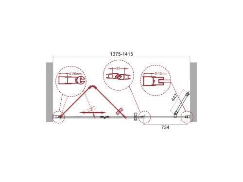 Душевая дверь BelBagno ALBANO ALBANO-BS-13-80+60-L-Cr стекло прозрачное профиль хром глянцевый - фото 2