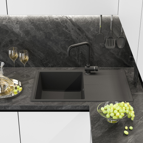 Кухонная мойка Misty Linkor LIN-78х51-01 78х51 цвет антрацит - фото 2