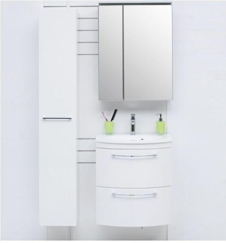 Тумба с раковиной De Aqua Лонг 167119 59х42х64 подвесная цвет белый - фото 5