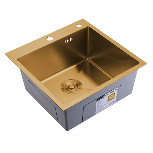 Кухонная мойка Splenka S701.5050.03 50х50 цвет золотой сатин поверхность матовая - фото 2
