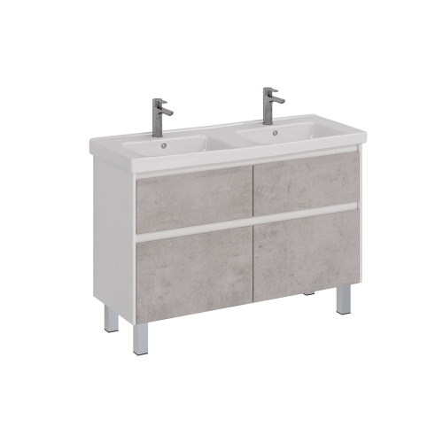 Тумба под раковину LeMark Combi LM03C125T-Beton 120х45х68 напольная/подвесная цвет бетон/белый - фото 5