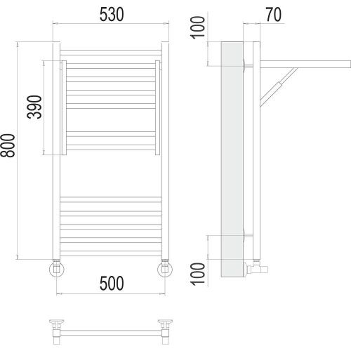 Полотенцесушитель Terminus 4670078529473 53х80 водяной хром - фото 3