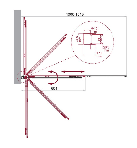 Душевая шторка на ванну BelBagno LUCE LUCE-VF-11-100/145-C-Cr 100х145 стекло прозрачное профиль хром глянцевый ориентация универсальная - фото 2