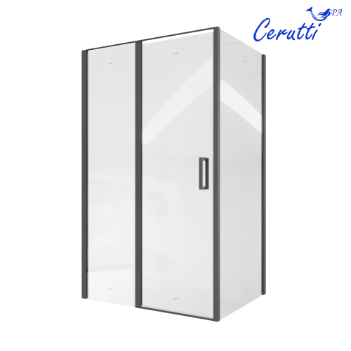 Душевой уголок Cerutti SPA VICTORIA120B 120х90 стекло прозрачное профиль черный без поддона - фото 2
