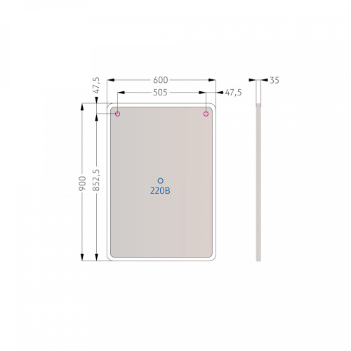 Зеркало в ванную Alavann Cat ALV0041002 90х60 цвет белый - фото 3