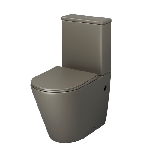 Унитаз напольный с бачком Grossman Color GR-4480GSMS хаки матовый с сиденьем безободковый каскадный смыв