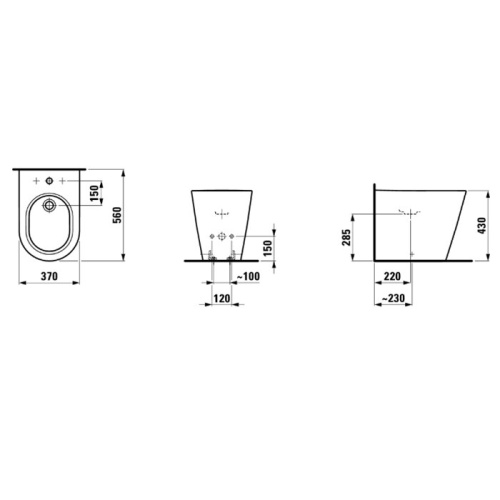 Биде Laufen Kartell 8.3233.1.000.302.1 напольное - фото 2