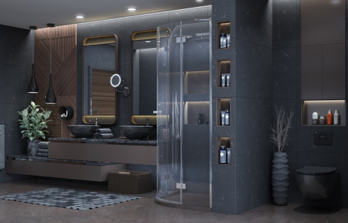 Душевой уголок Ambassador Diamond 12011102 100х100 стекло прозрачное профиль хром глянцевый без поддона - фото 4