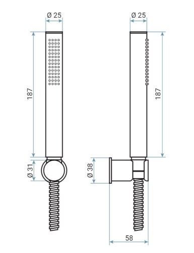 Душевой гарнитур Emmevi 167/NS цвет никель - фото 2