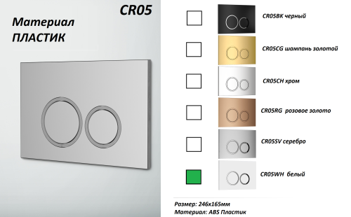 Клавиша смыва механическая Cerutti SPA CR05WH цвет белый - фото 2
