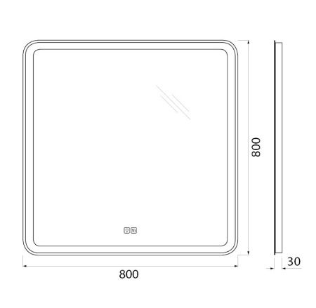 Зеркало с подсветкой и антизапотеванием BelBagno Marino SPC-MAR-800-800-LED-TCH-WARM 80х80 подвесное