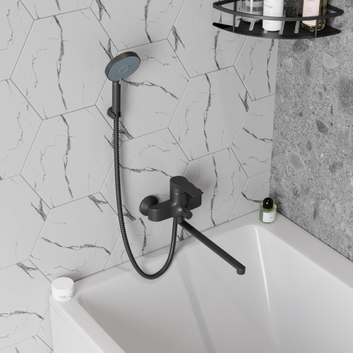 Смеситель для ванны Teymi T10267 настенный черный матовый - фото 5