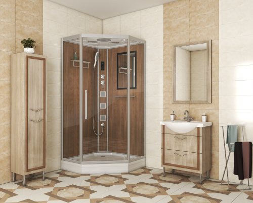 Душевая кабина Niagara Luxe 7717WD 100х100 трапеция с крышей ориентация универсальная - фото 2