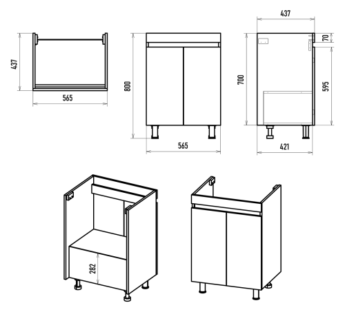 Тумба под раковину Misty Енисей Э-Ени01060-012 57х44х70 напольная - фото 5
