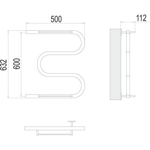 Полотенцесушитель Terminus 4620768880391 50х63 водяной хром - фото 3