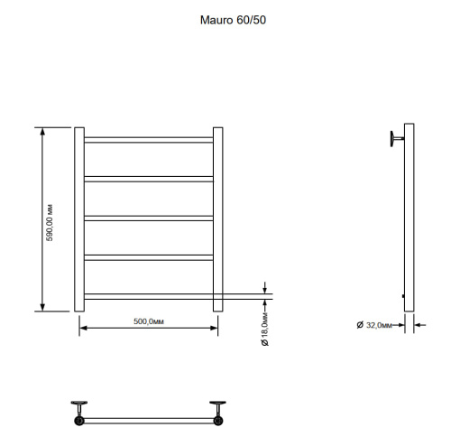 Полотенцесушитель Aquanet Mauro 00282002 56х60 электрический хром - фото 2