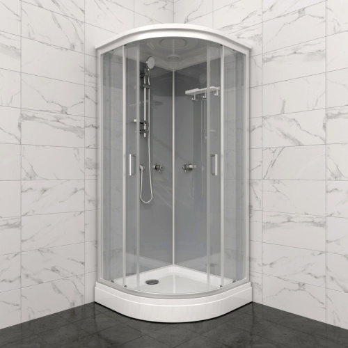 Душевая кабина Тритон Прайм-Сатин Щ0000071581 90х90 четверть круга с крышей ориентация универсальная - фото 5