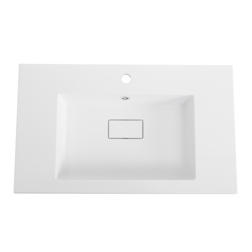 Раковина из искусственного камня Cezares SLIDER CZR-800/480-LV-MR-PRS 80х48 подвесная цвет белый матовый 1 отверстие под смеситель - фото 2