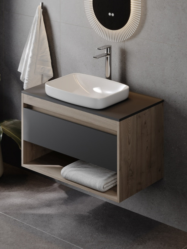 Раковина из сантехнического фарфора Teymi Solli T51245 51х39 полувстраиваемая цвет белый без отверстий под смеситель - фото 4