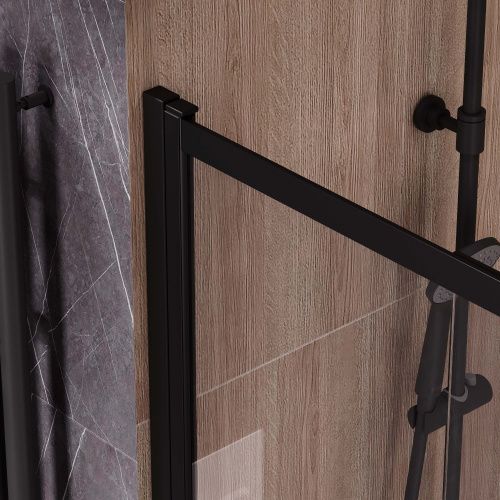 Душевая шторка Reflexion Slider RX15090CBL-21 90x150 стекло прозрачное профиль черный матовый ориентация универсальная - фото 5