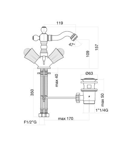 Смеситель Fiore 13OO0635 на биде золото - фото 3