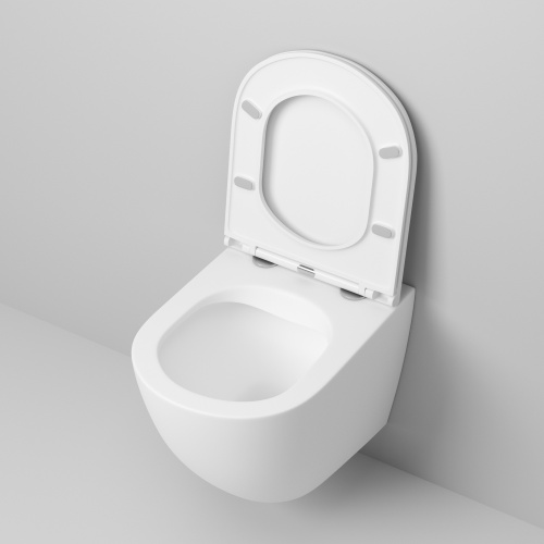 Унитаз подвесной Grossman Color GR-4455MS белый матовый с сиденьем микролифт безободковый каскадный смыв - фото 4