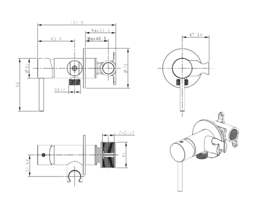 Гигиенический душ со смесителем Bronze de Luxe SCANDI 701/1B черный - фото 3