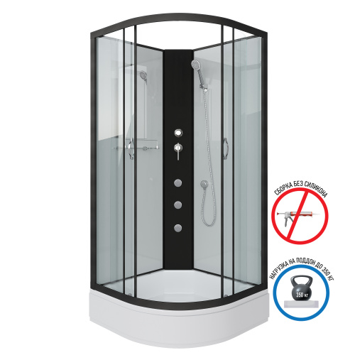 Душевая кабина Niagara Classic 67031414BKG 80х80 четверть круга без крыши ориентация универсальная - фото 2