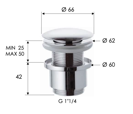 Донный клапан Remer 904CC2114 хром