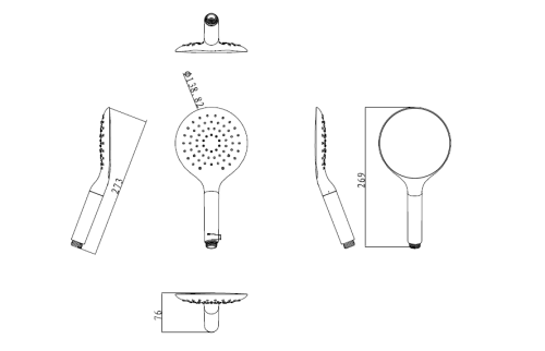 Ручной душ Bravat SNOW P70144CP-RUS хром - фото 2