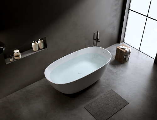 Ванна из искусственного камня Timo SATU SATU1450 145х78 отдельностоящая овальная - фото 5