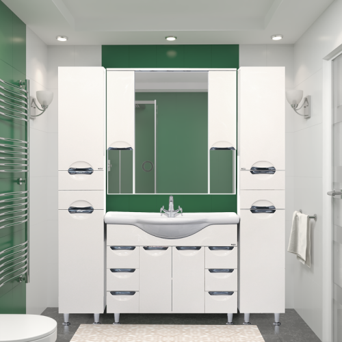 Шкаф-пенал Misty Орхидея П-Жас05035-011БкЛ 35х34х190 напольный - фото 4