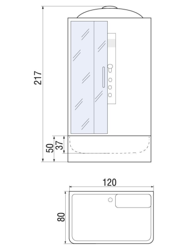 Душевая кабина River VITIM 120/80/50 TH (10000003205) 120х80 прямоугольная с крышей ориентация универсальная - фото 2