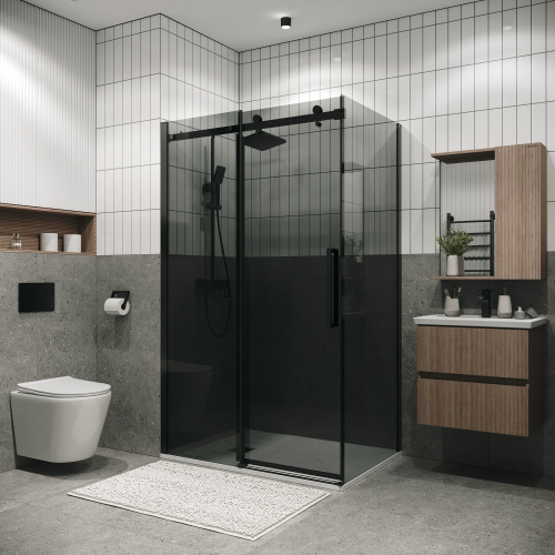 Душевой уголок Grossman Classic 120.K33.04.1390.21.10 130х90 стекло тонированное профиль черный матовый без поддона - фото 5