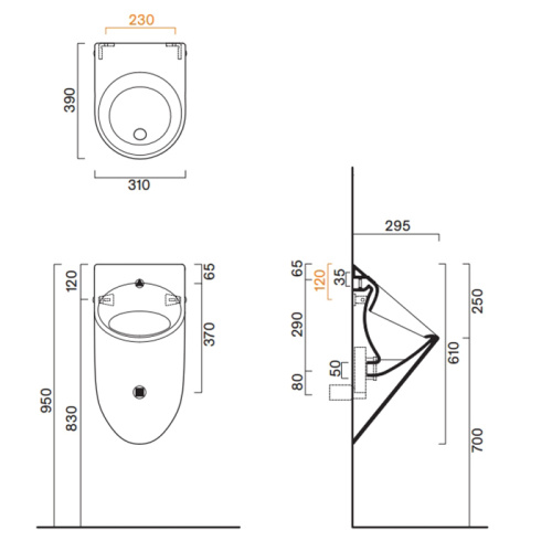 Писсуар Catalano Comfort 932610001 подвесной белый - фото 2