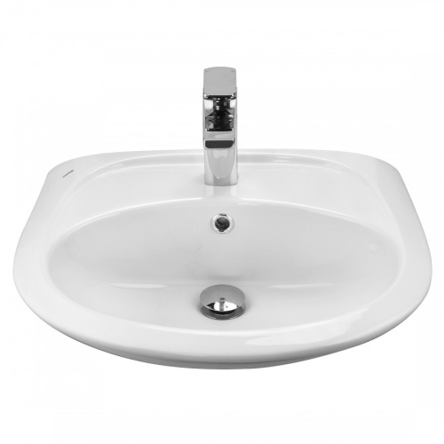 Раковина из сантехнического фарфора Santek Бриз 1WH110460 45х55 подвесная цвет белый 1 отверстие под смеситель - фото 2