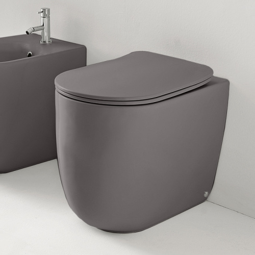 Чаша унитаза приставная Kerasan Nolita 531889 цвет сталь матовая без сиденья безободковая каскадный смыв