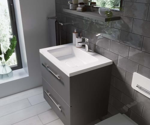 Раковина из литьевого мрамора Uperwood Modul 2911020339 62х45 полувстраиваемая цвет белый - фото 4