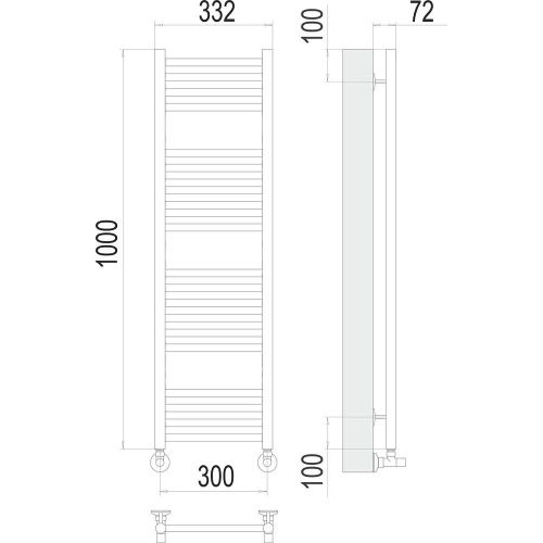 Полотенцесушитель Terminus 4670078529329 33х100 водяной хром - фото 3