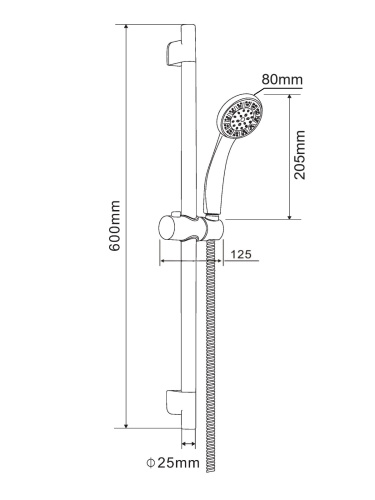 Душевой гарнитур OneLife  OL11B настенный  черный - фото 4