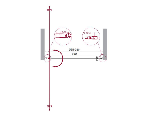 Душевая дверь BelBagno ETNA ETNA-B-1-60-C-Cr-90 60х195 стекло прозрачное профиль хром глянцевый - фото 2
