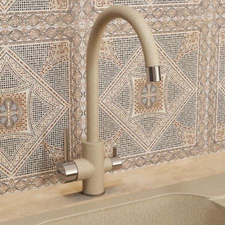 Смеситель для кухни Uperwood Quartz UPD-Q-01-02 UPD-Q-01-02 на мойку бежевый