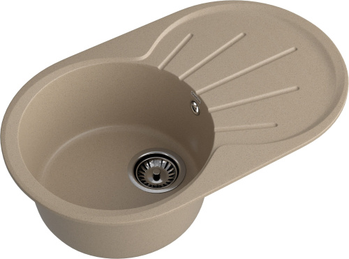 Кухонная мойка Granfest Rondo R-750L песочный 75х46 цвет бежевый поверхность матовая - фото 2