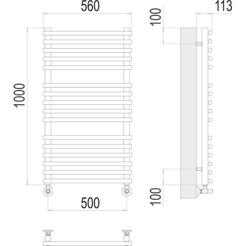 Полотенцесушитель Terminus 4670078530677 56х100 водяной хром - фото 3