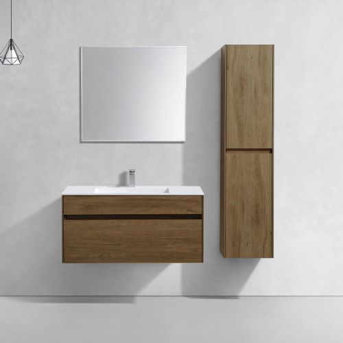 Тумба под раковину Vincea Chiara VMC-2C100TO 100х40 подвесная цвет коричневый - фото 3